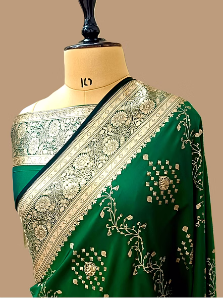 Elegant Bottle Green Katan Silk Saree with Intricate Fancy Design-AF-0025-BGN