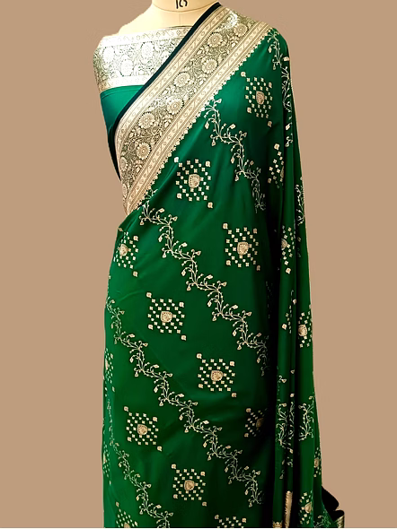 Elegant Bottle Green Katan Silk Saree with Intricate Fancy Design-1