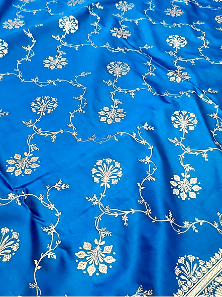 Peacock Katan Silk Saree Jaal - Handcrafted Ethnic Elegance-2