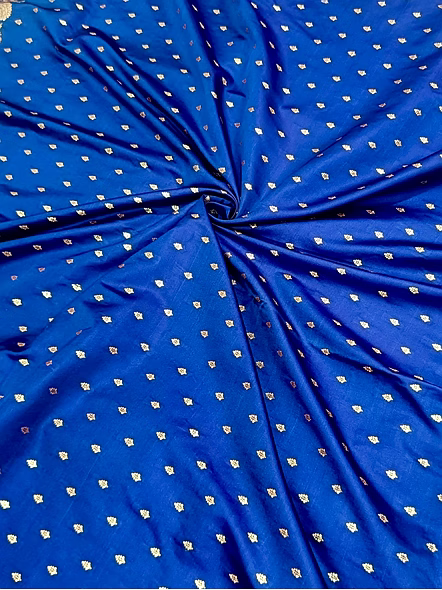 Navy Blue Katan Silk Saree Jocket Bluose - Exquisite Ethnic Attire-4