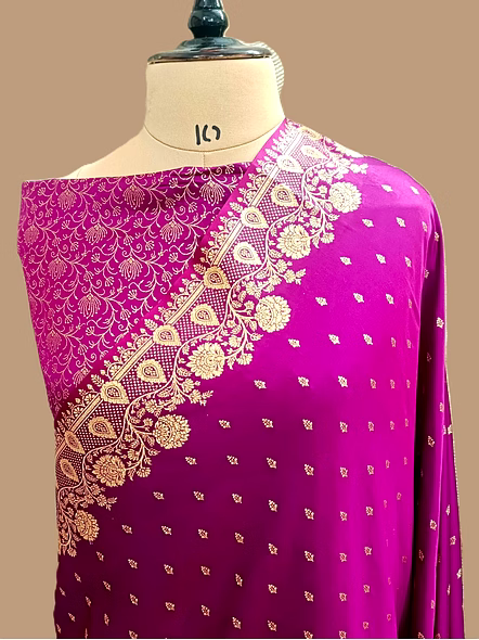 Magenta Katan Silk Saree Jocket Bluose - Elegant Ethnic Wear for Special Occasions-AF-0030-MT