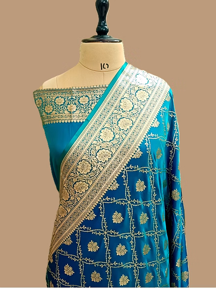Exquisite Rama Katan Silk Saree - Handwoven Luxury-AF-0031-RM