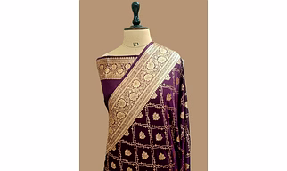 Elegant Wine Katan Silk Saree for Special Occasions | Aanchal Fabric