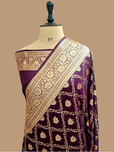 Elegant Wine Katan Silk Saree for Special Occasions | Aanchal Fabric