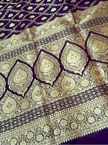 Elegant Wine Katan Silk Saree for Special Occasions | Aanchal Fabric-3