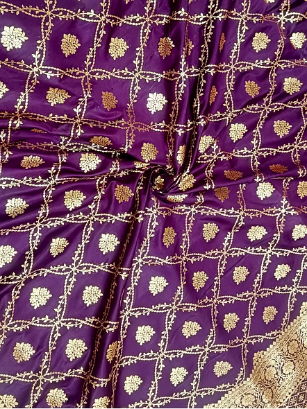 Elegant Wine Katan Silk Saree for Special Occasions | Aanchal Fabric-4