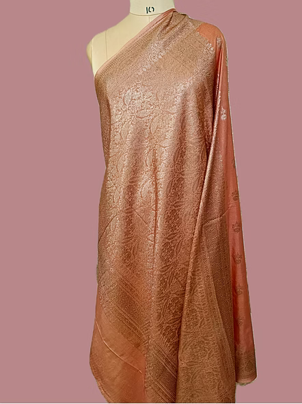 Stunning Skini Pink Banarasi Silk Saree by Aanchal Fabric-3