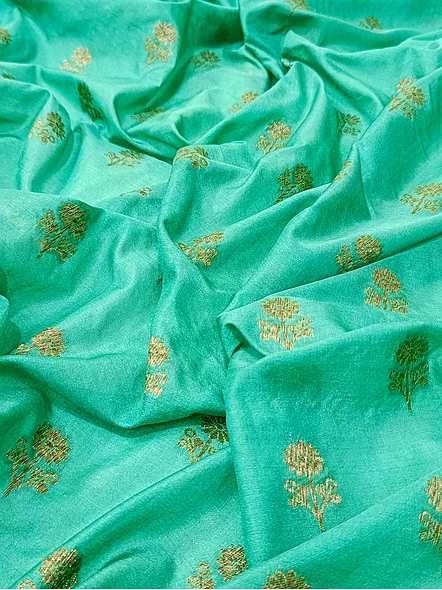Elegant Anguri Green Banarasi Silk Saree by Aanchal Fabric-4