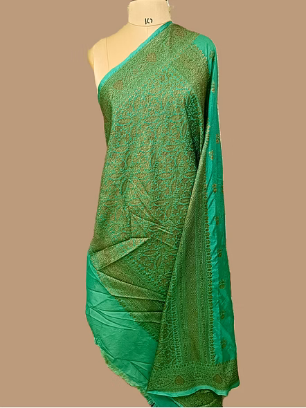 Elegant Anguri Green Banarasi Silk Saree by Aanchal Fabric-3