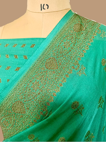 Elegant Anguri Green Banarasi Silk Saree by Aanchal Fabric-2