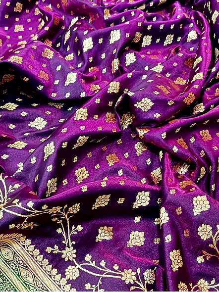 Elegant Magenta Nylon Satin Silk Banarasi Saree with Contrast Border-4