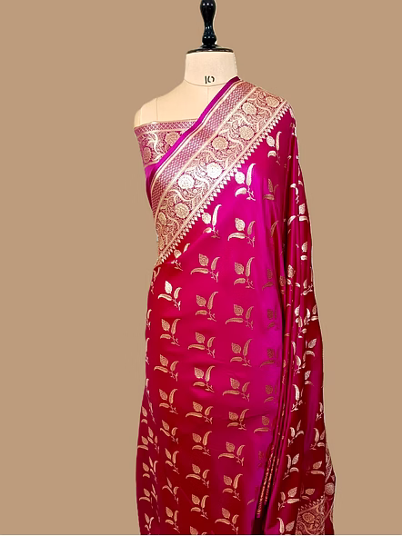 Rani Katan Silk Banarasi Saree - Elegant Traditional Wear
