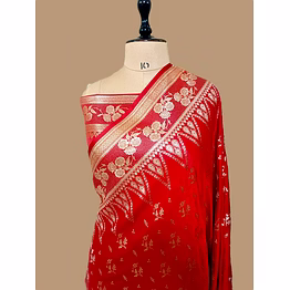 aanchal red katan silk banarasi saree - exquisite traditional elegance
