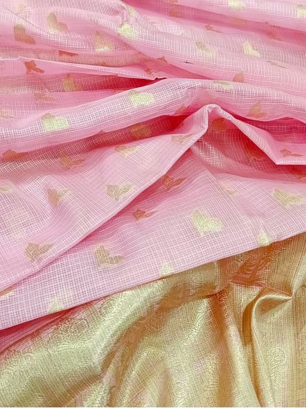 Exquisite Pink Kota Silk Banarasi Saree | Traditional Indian Attire-4