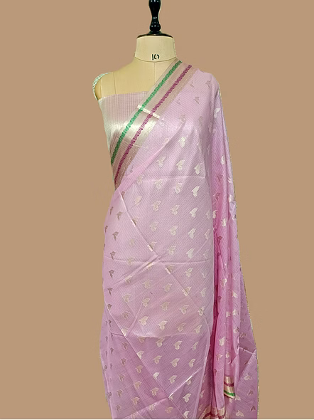Exquisite Pink Kota Silk Banarasi Saree | Traditional Indian Attire