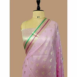 aanchal exquisite pink kota silk banarasi saree | traditional indian attire