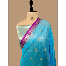 aanchal firozi kota silk contras border banarasi saree - elegant ethnic wear for special occasions