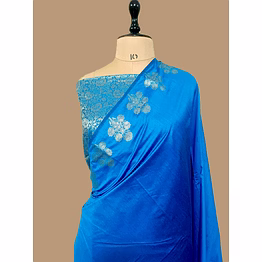 aanchal peacock plain cotton silk banarasi saree - elegant traditional ethnic wear