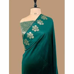aanchal rama plain cotton silk banarasi saree - elegant ethnic wear for special occasions