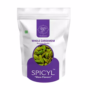 Spicyl Cardamom 8 mm and above Sizes, Premium Grade, 1st Quality, Indian Green Cardamom, Whole Cardamom, Green Elaichi (Pack of 1)