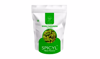 Spicyl Cardamom 7.5 mm to 8.0 mm Sizes, 2nd Quality Grade, Indian Green Cardamom, Whole Cardamom, Green Elaichi (Pack of 1)