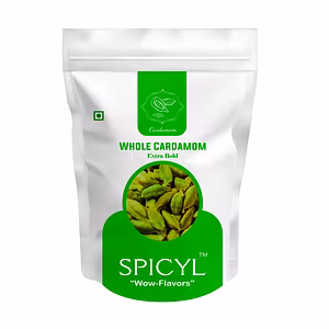 Spicyl Cardamom 7.5 mm to 8.0 mm Sizes, 2nd Quality Grade, Indian Green Cardamom, Whole Cardamom, Green Elaichi (Pack of 1)