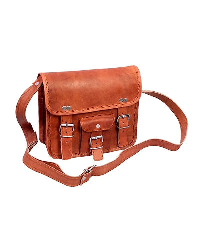 Women Leather Crossbody Shoulder Vintage Brown&quot;9 * 7 inch&quot;Handbag-11375668