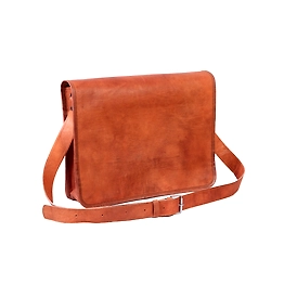 Leather"15 Inch" Vintage Full Flap Large Crossbody Laptop Messenger Bag