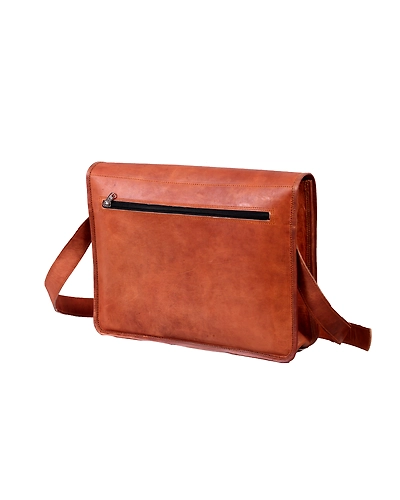 Leather&quot;15 Inch&quot; Vintage Full Flap Large Crossbody Laptop Messenger Bag-5