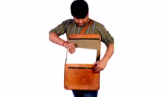 Leather"15 Inch" Vintage Full Flap Large Crossbody Laptop Messenger Bag