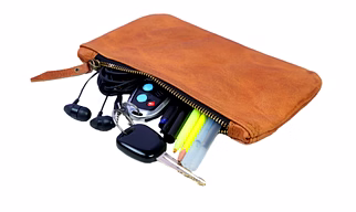 Leather Pen pencil case for school college and office , for students men women,vintage brown