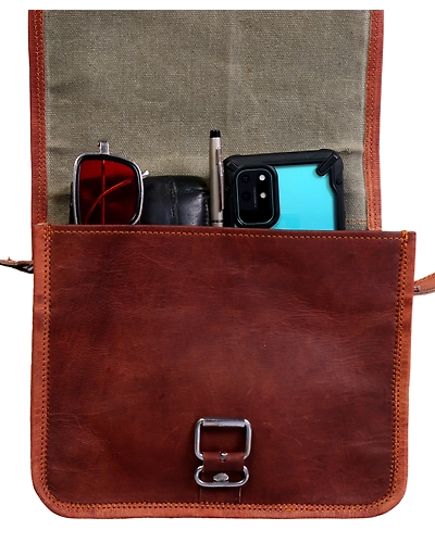 Women Leather Crossbody Shoulder Vintage Brown&quot;9 * 7 inch&quot; Handbag-2