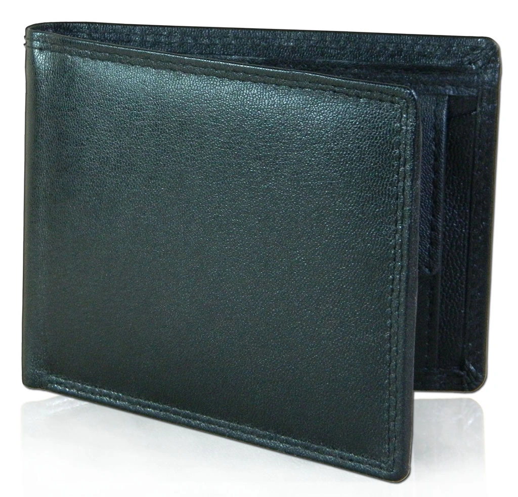 TATSAM Leather Wallet for Men, Mens Wallet, Wallets for Men, Strong Long Lasting Double Stitching Outer, RFID-Protected &amp; Slim W9 (Black)-12225220