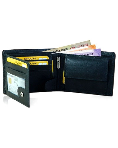 Luxury Leather Wallet for Men | Branded RFID Blocking Wallet-Black-2