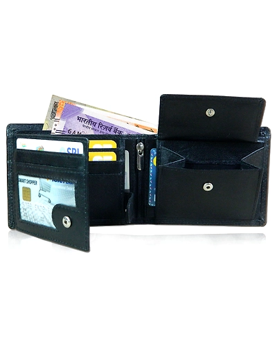 Luxury Leather Wallet for Men | Branded RFID Blocking Wallet-Black-4