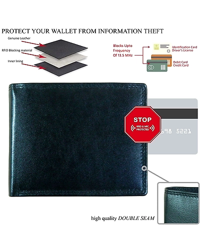 Luxury Leather Wallet for Men | Branded RFID Blocking Wallet-Black-6
