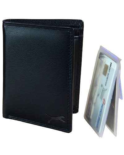 The durable leather wallet showing the sturdy construction and design elements for enhanced durabili