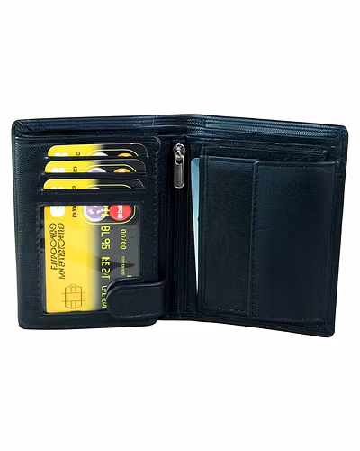 Side view of premium quality leather wallet for men