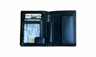 Branded Large Capacity RFID Blocking Leather Wallet for Men - Stylish & Durable Vertical Design