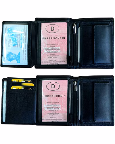 Men's leather wallet with multiple card slots for organized storage