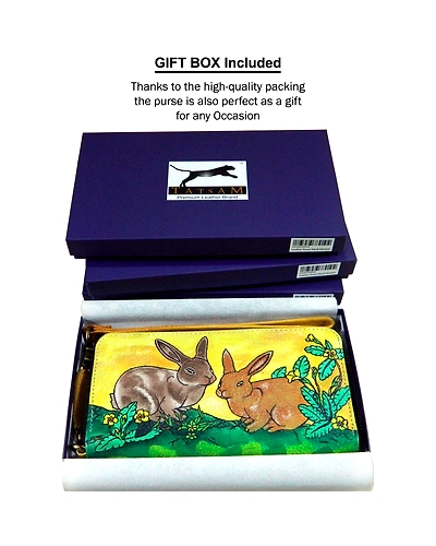 Hand-Painted Leather Ladies Wallet with Detachable Wrist Strap – Elegant Purses for Women-VSR-6