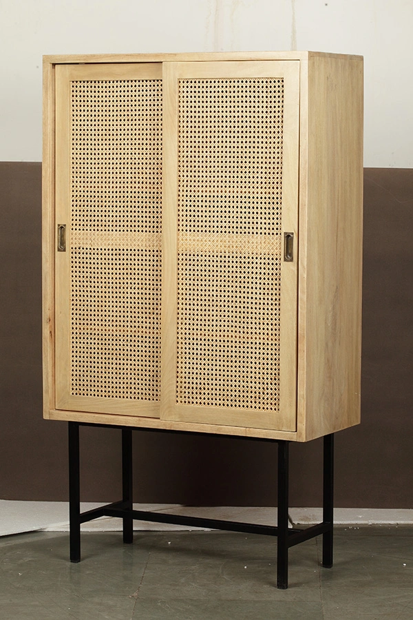 Cabinet with 2 door in Cane &amp; Mango wood-JC-99325