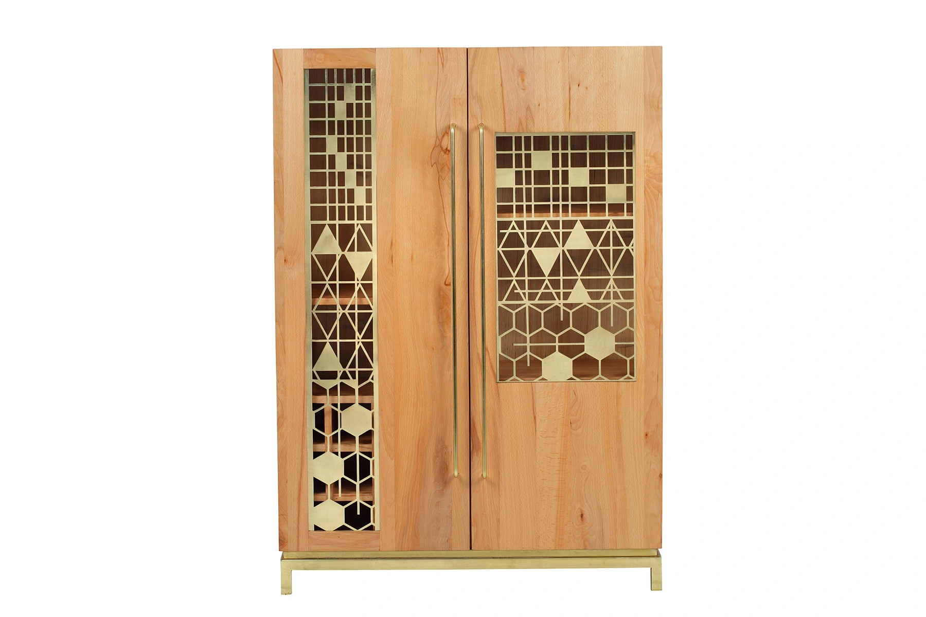 Display Cabinet with 2 doors in Steam Beech Wood-JC-97168