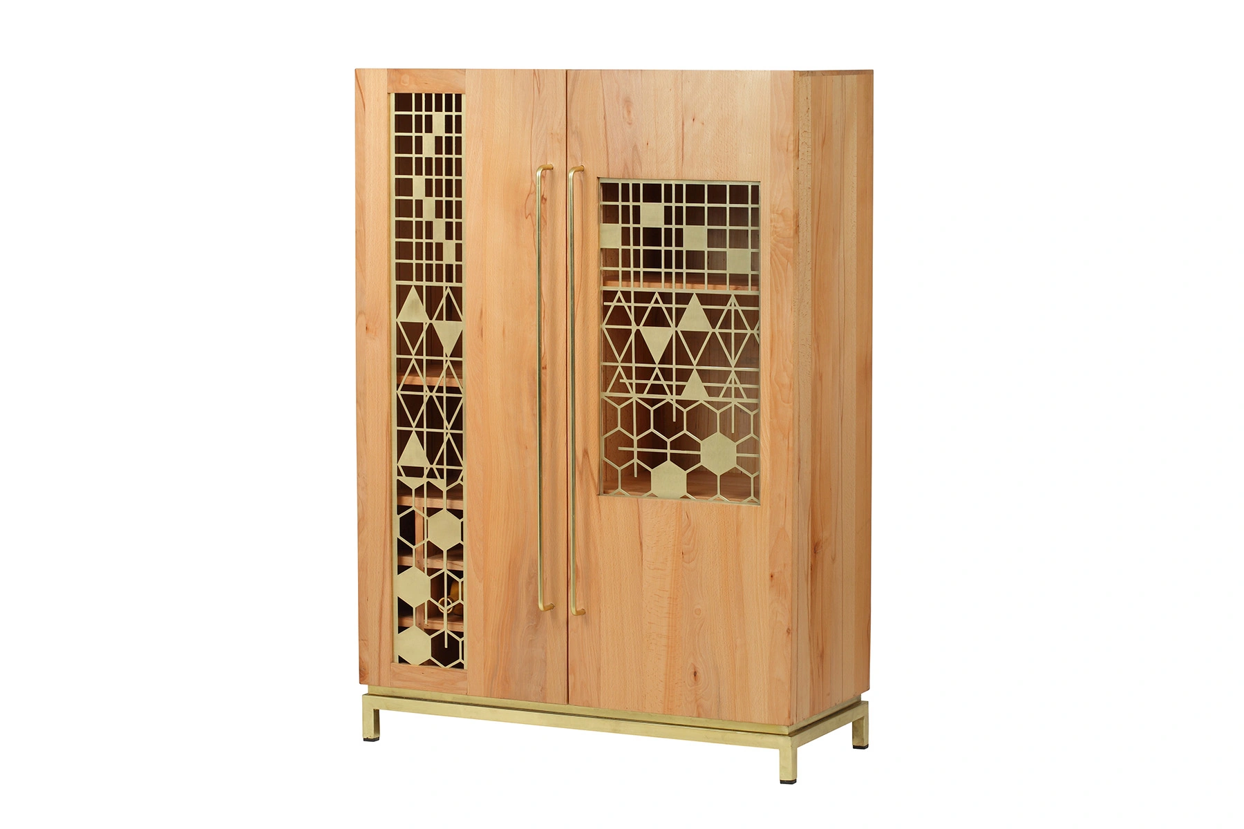 Display Cabinet with 2 doors in Steam Beech Wood-1