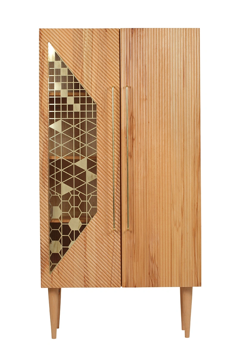 Cabinet with 2 doors in Steam Beech Wood-JC-97180