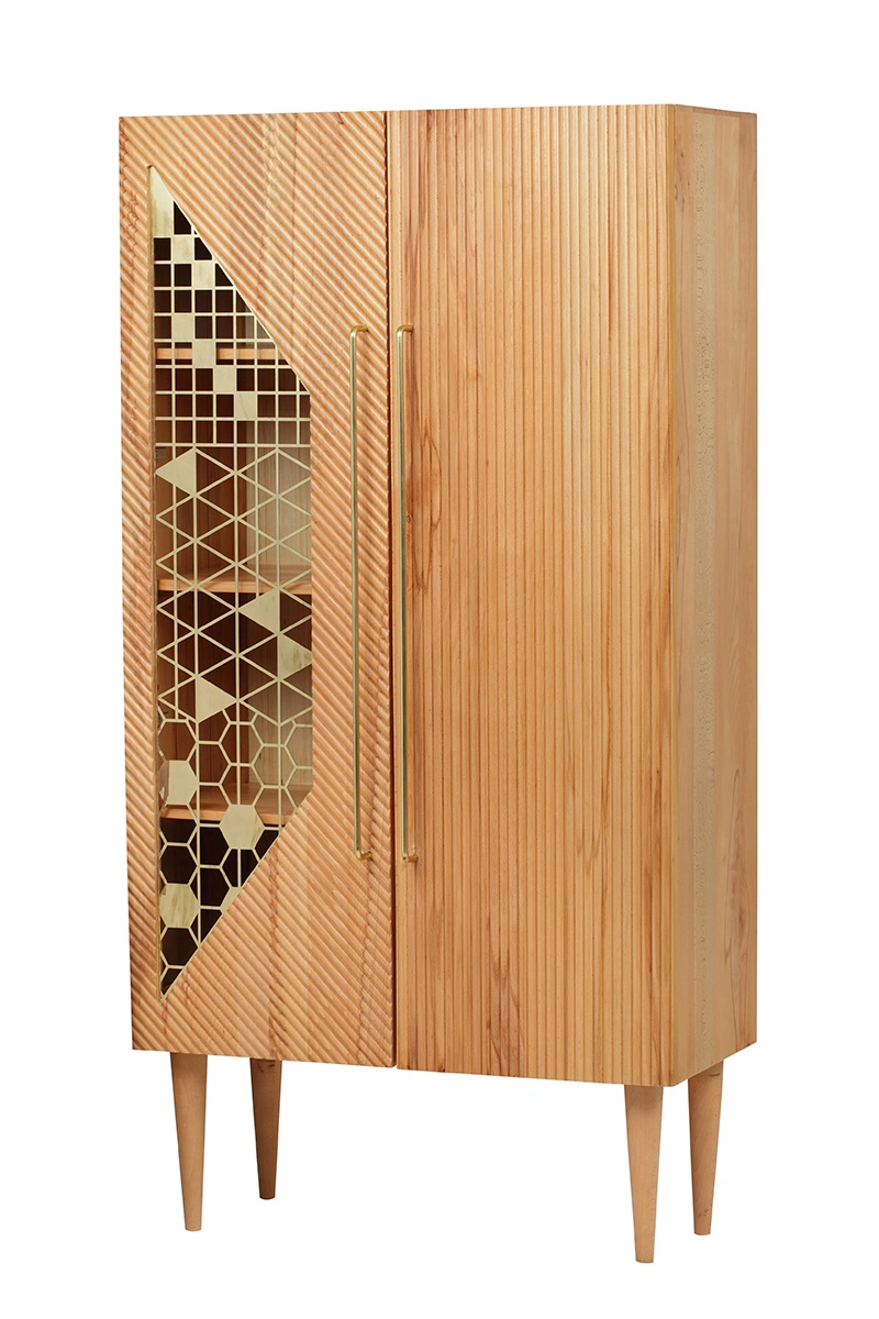 Cabinet with 2 doors in Steam Beech Wood-1