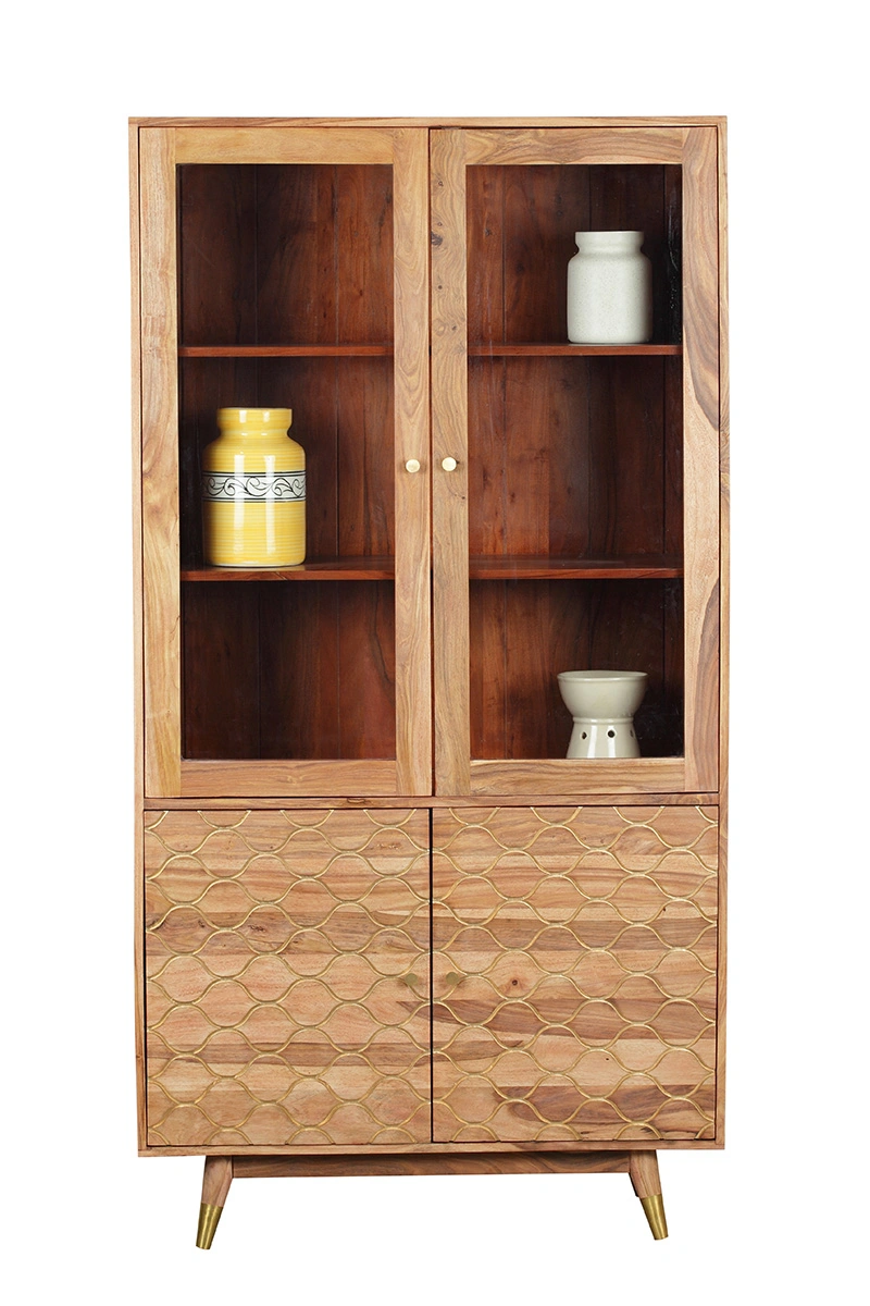 Display Cabinet with 4 doors in Sheesham Wood-1