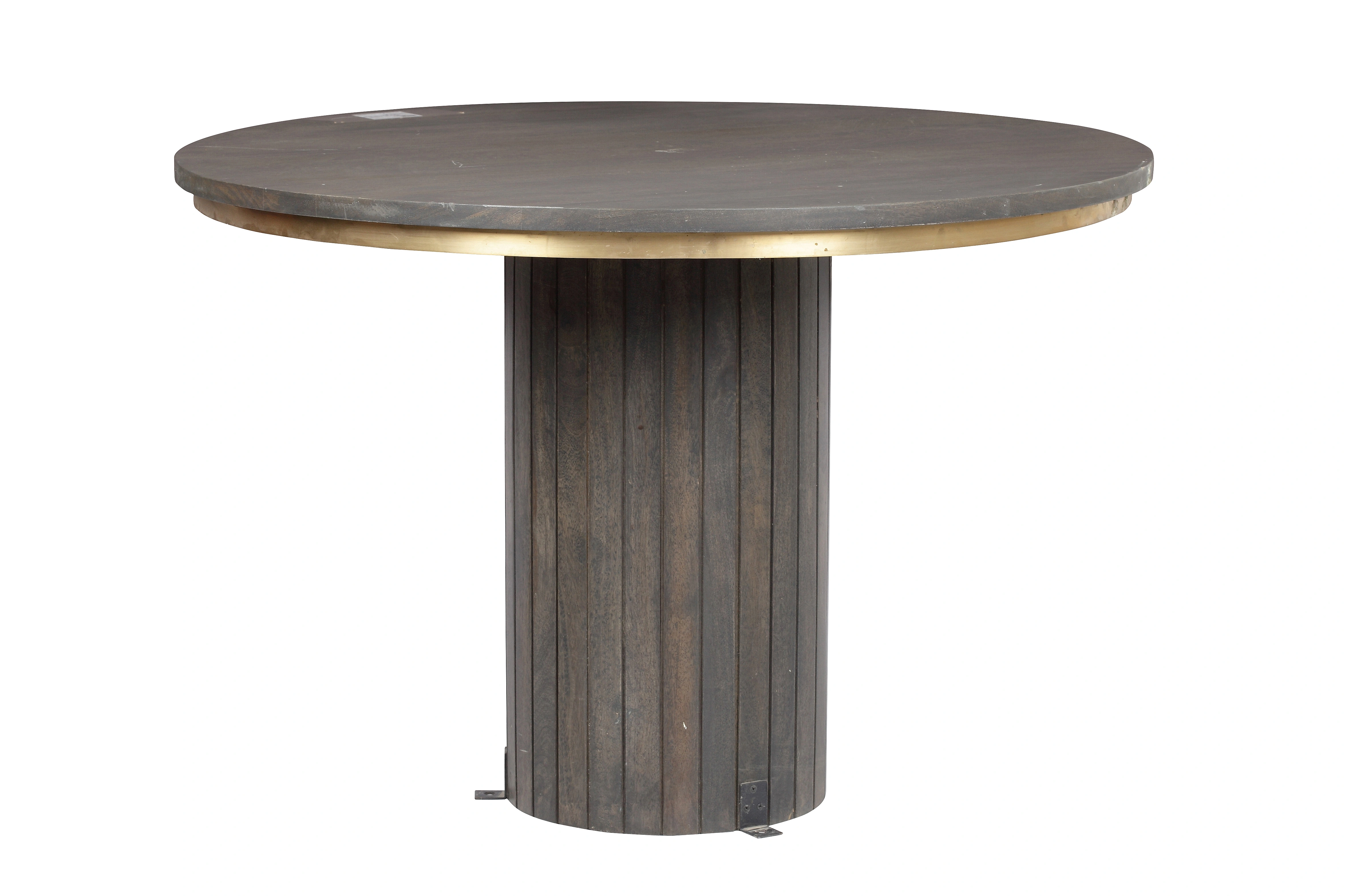 Round Dining Table with metal inlay in Mango Wood-JC-99515