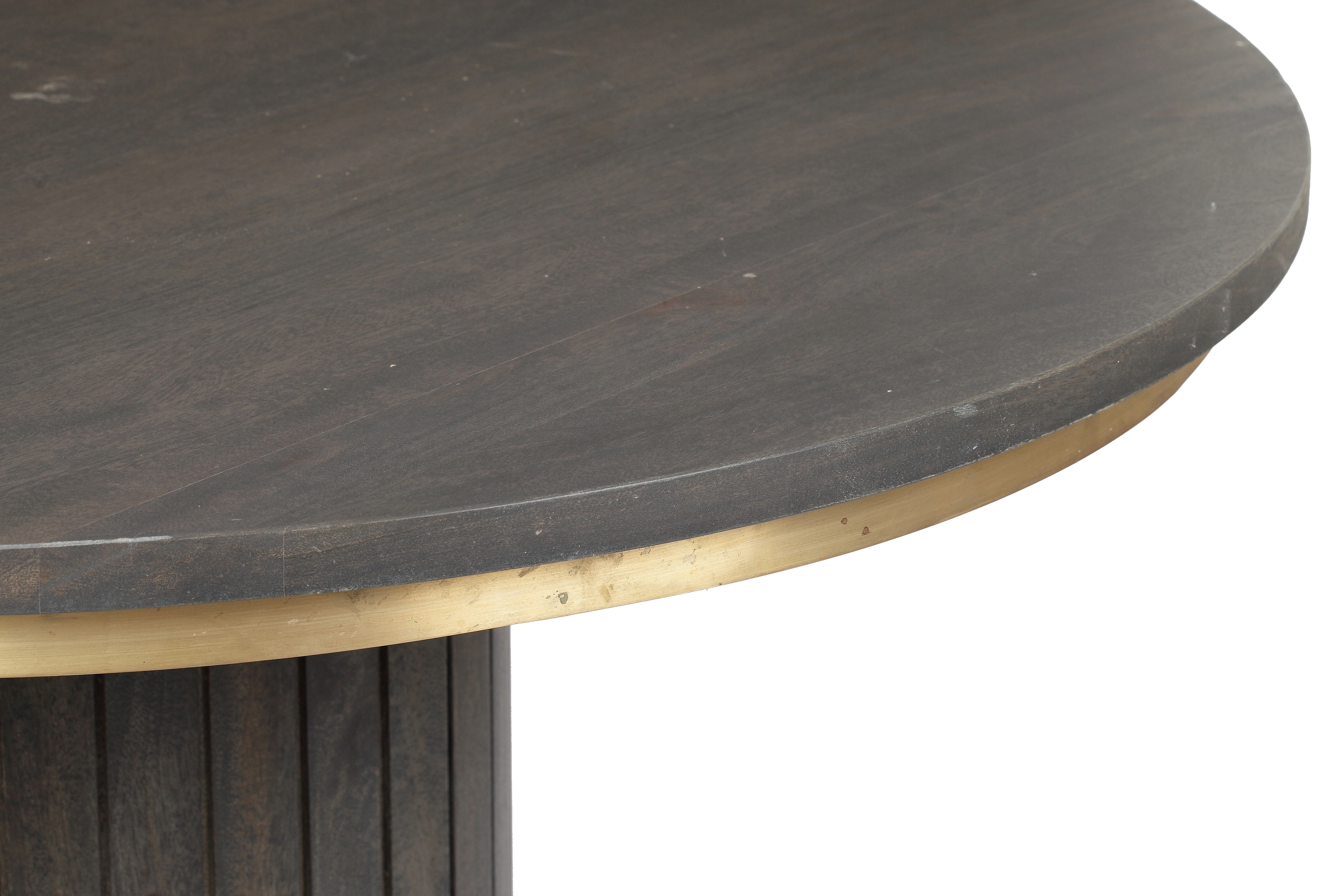 Round Dining Table with metal inlay in Mango Wood-1