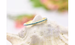 14K Solid Gold Turquoise Half Eternity Ring Handmade Tiny Precious Stacking Diamond Ring Dainty Minimal Statement Birthstone knuckle Ring Pric